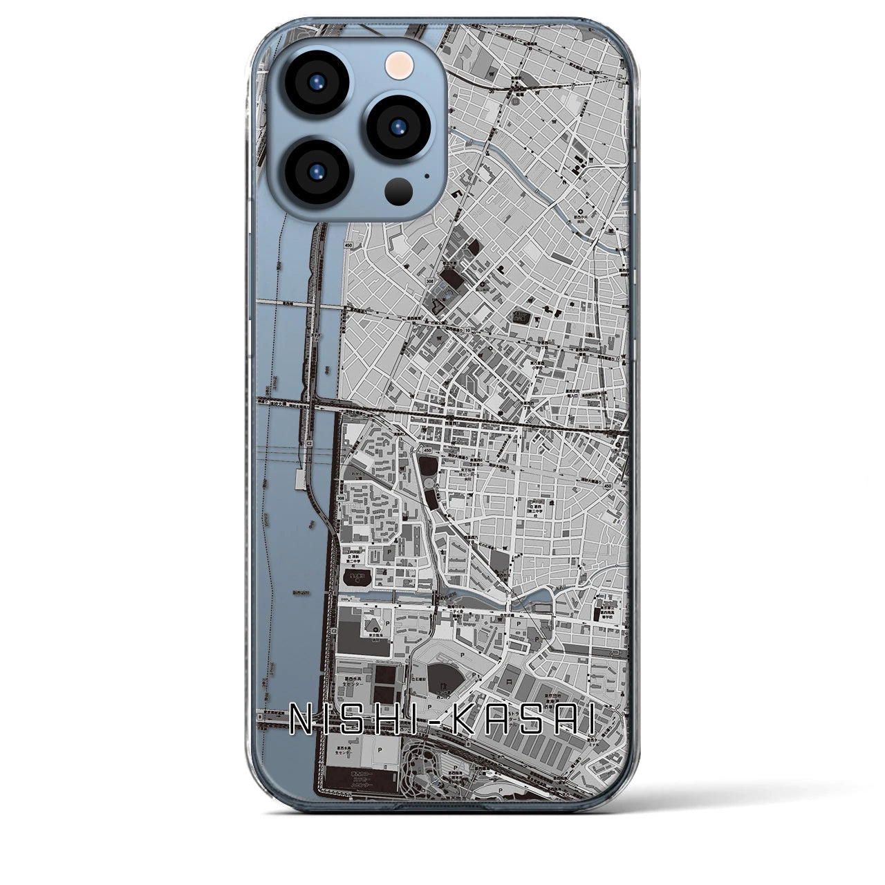 【西葛西(東京都)】地図柄iPhoneケース(クリアタイプ)