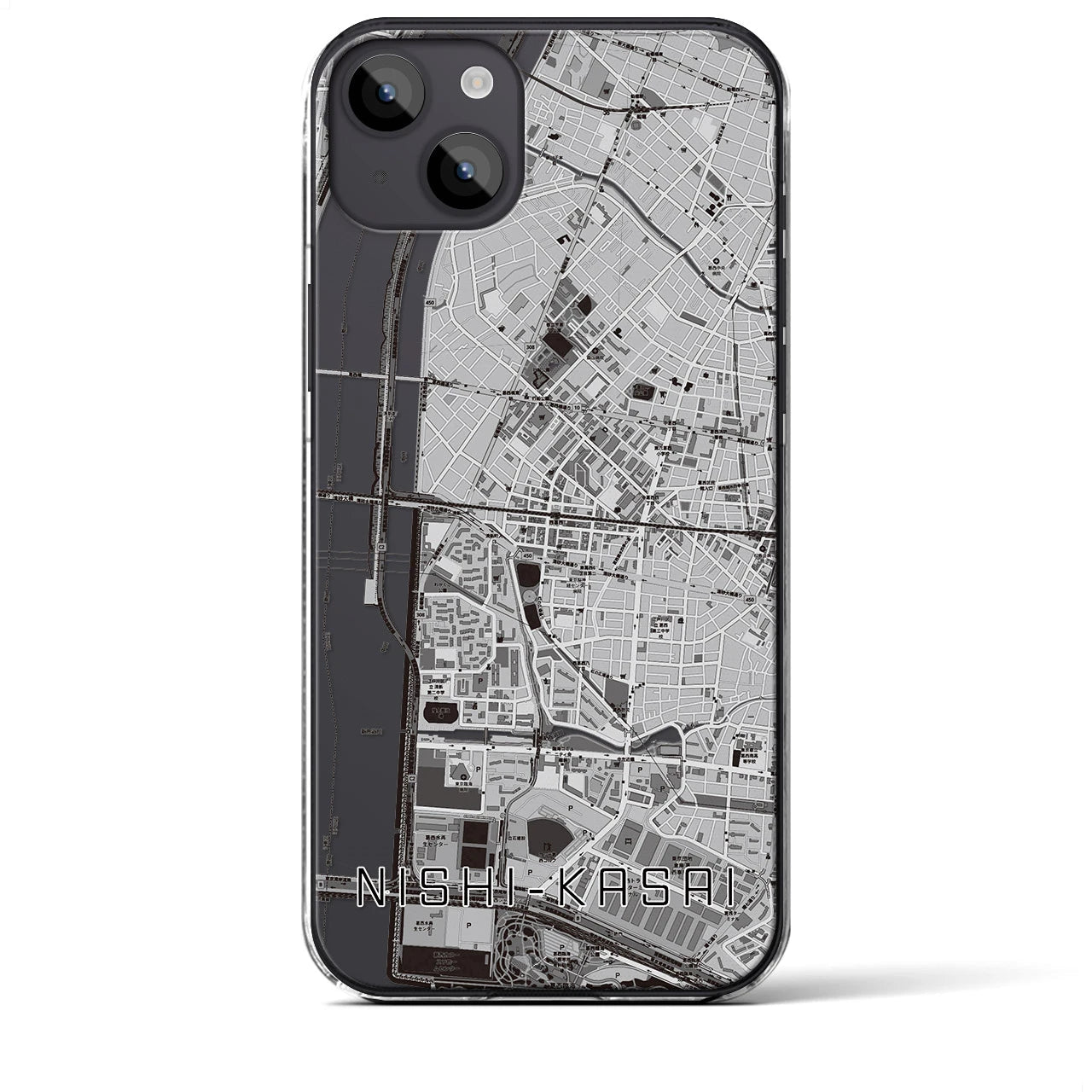 【西葛西(東京都)】地図柄iPhoneケース(クリアタイプ)