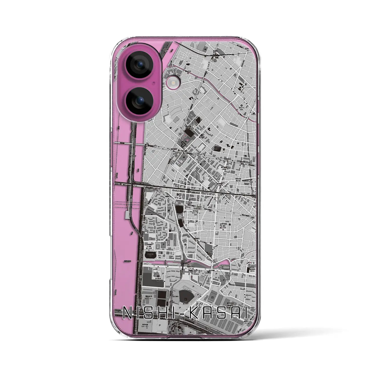 【西葛西(東京都)】地図柄iPhoneケース(クリアタイプ)