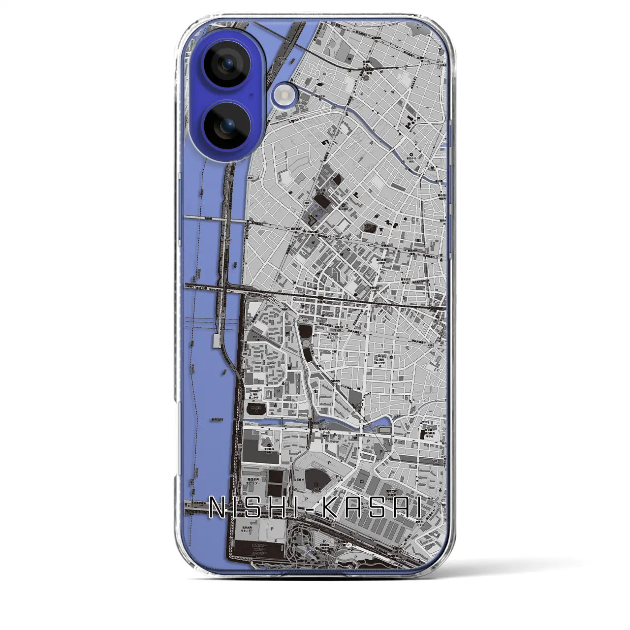 【西葛西(東京都)】地図柄iPhoneケース(クリアタイプ)