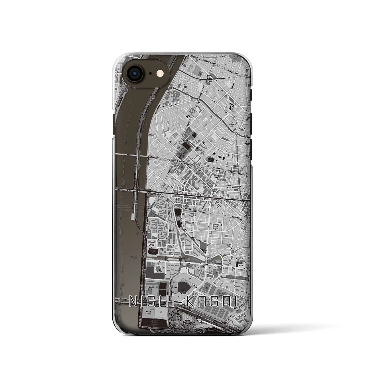 【西葛西(東京都)】地図柄iPhoneケース(クリアタイプ)
