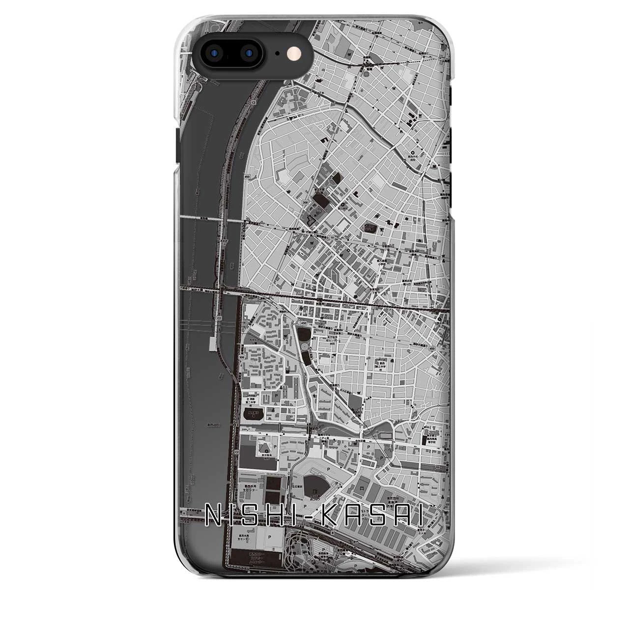 【西葛西(東京都)】地図柄iPhoneケース(クリアタイプ)