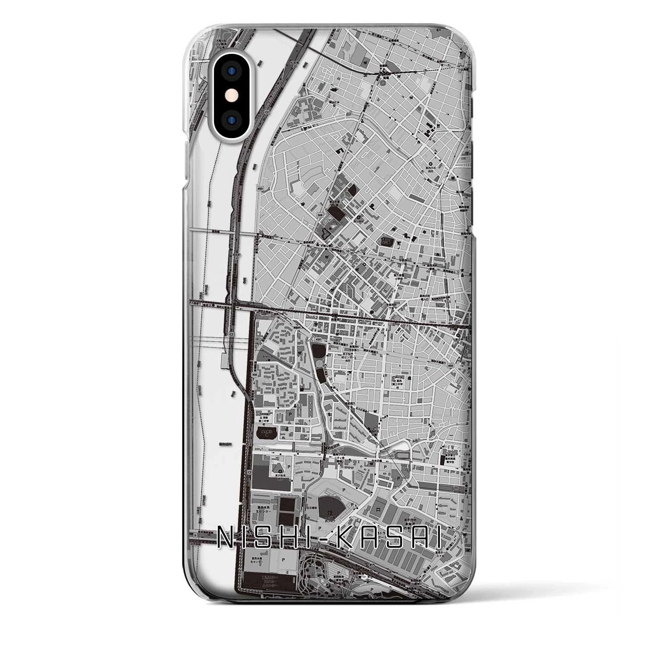 【西葛西(東京都)】地図柄iPhoneケース(クリアタイプ)