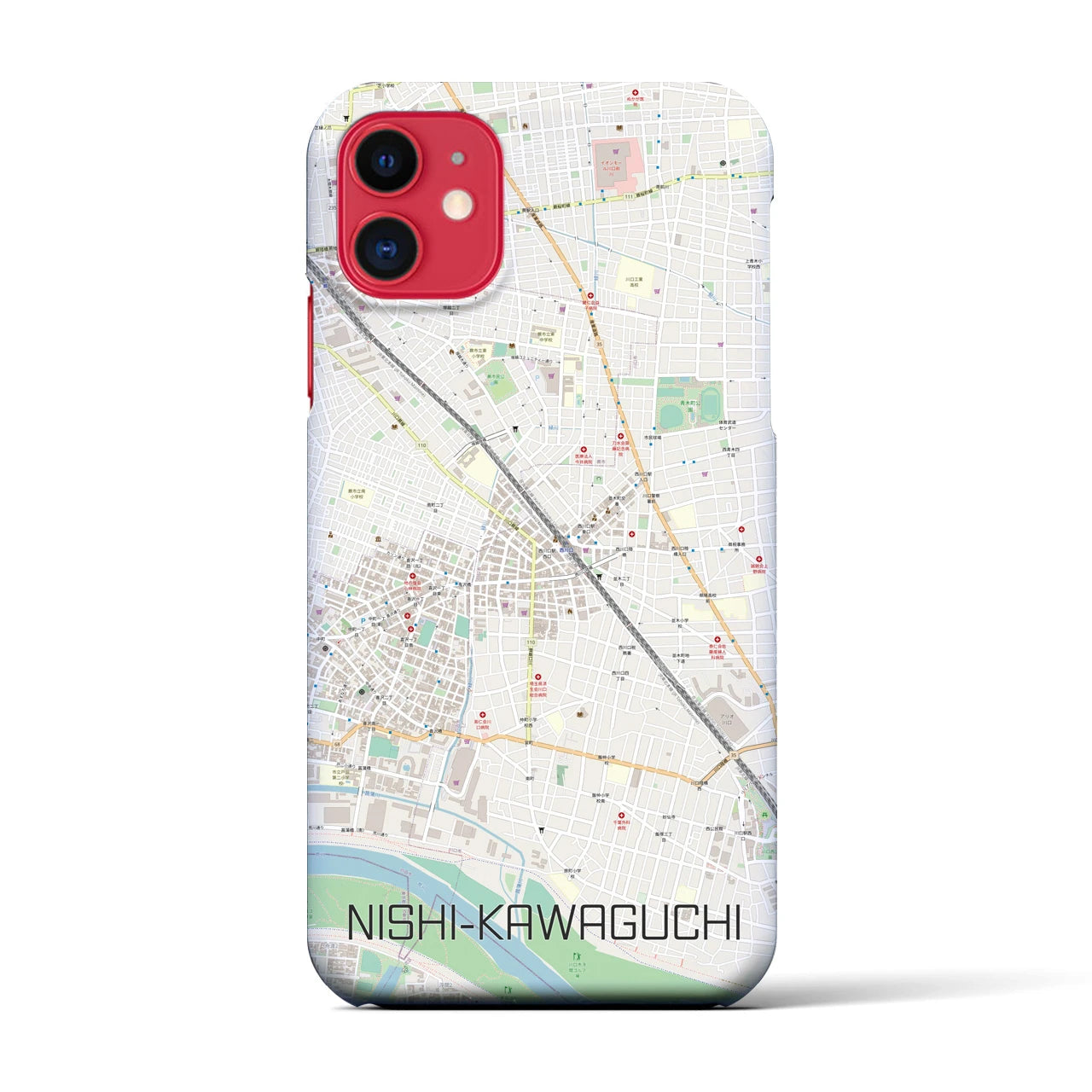 【西川口(埼玉県)】地図柄iPhoneケース(バックカバータイプ)