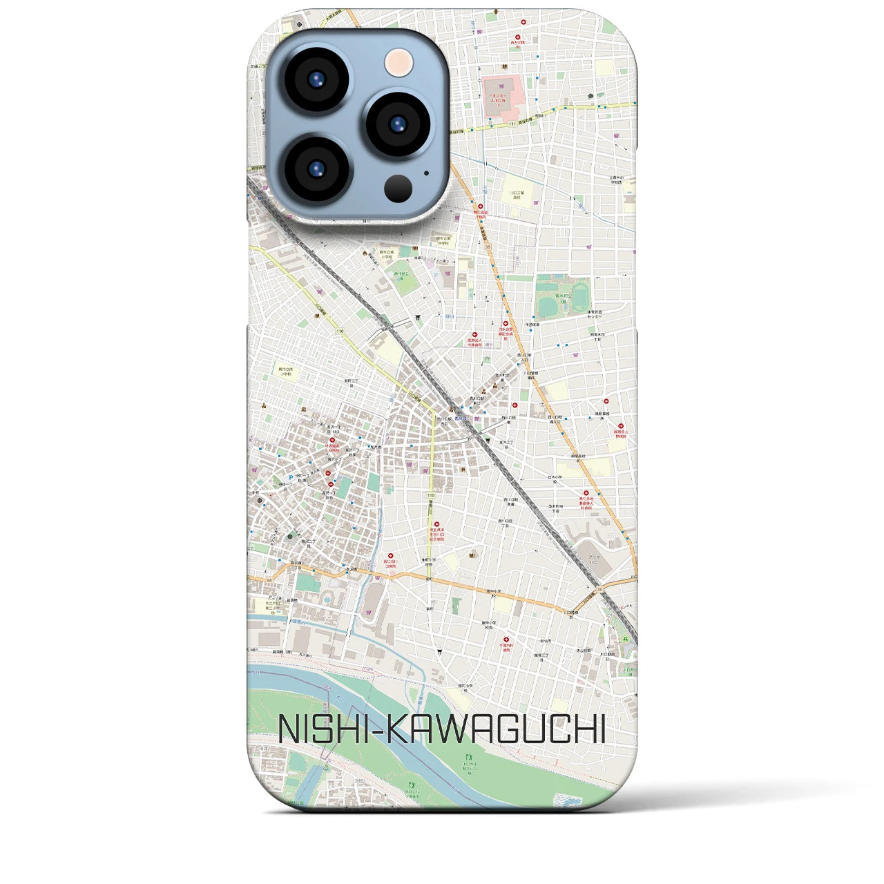 【西川口(埼玉県)】地図柄iPhoneケース(バックカバータイプ)