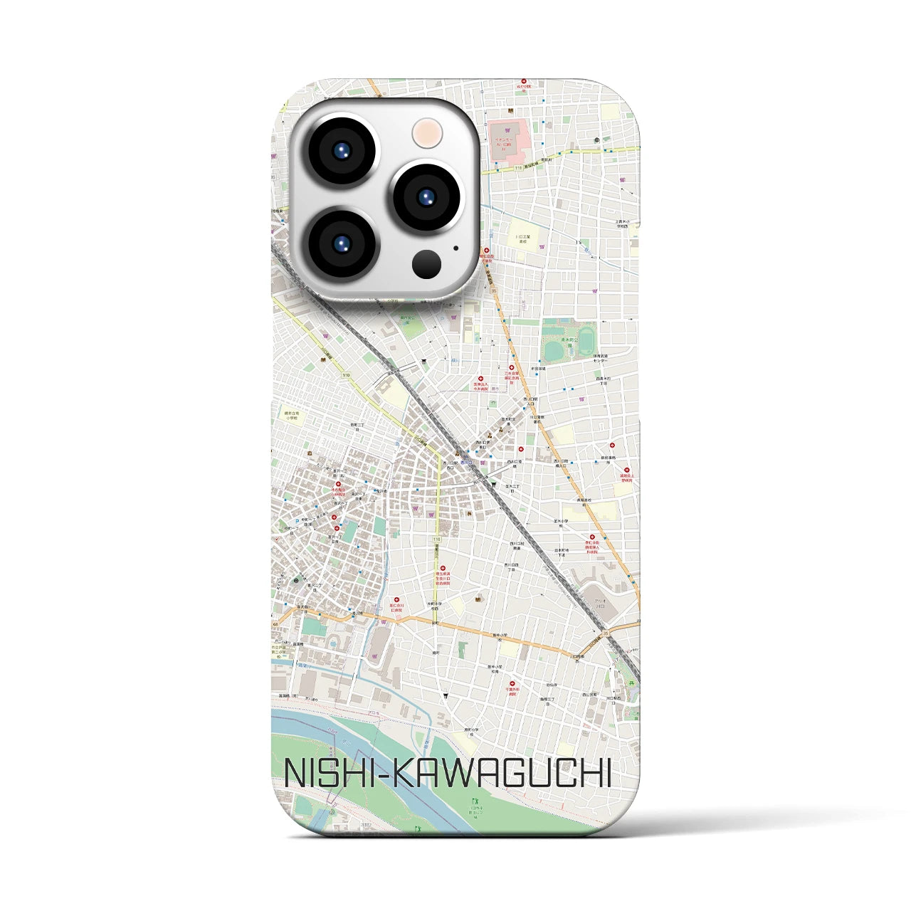 【西川口(埼玉県)】地図柄iPhoneケース(バックカバータイプ)