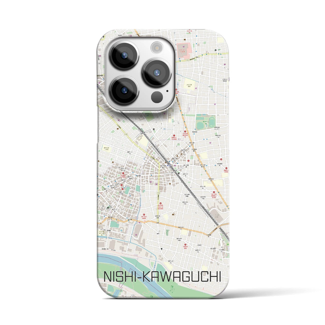 【西川口(埼玉県)】地図柄iPhoneケース(バックカバータイプ)