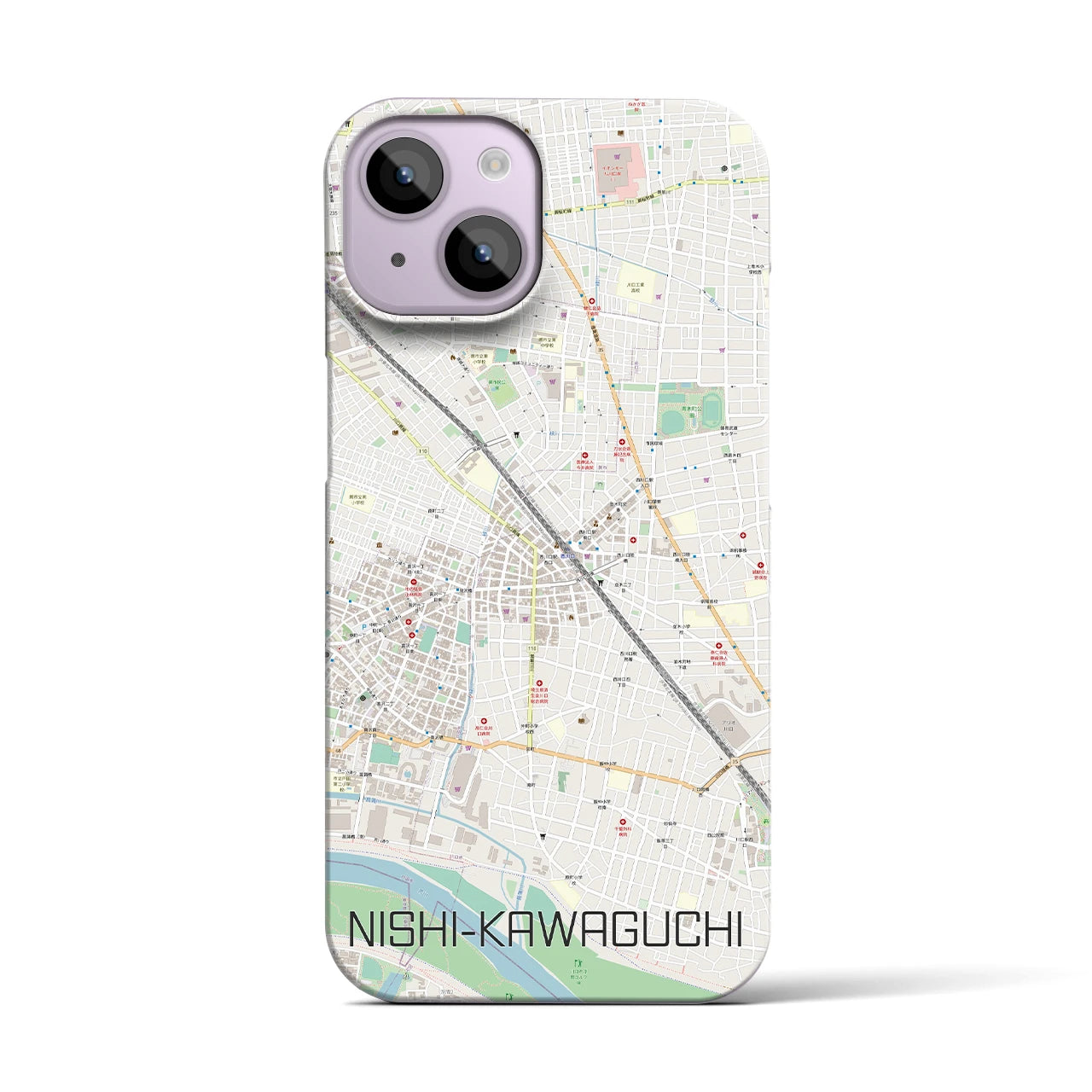 【西川口(埼玉県)】地図柄iPhoneケース(バックカバータイプ)