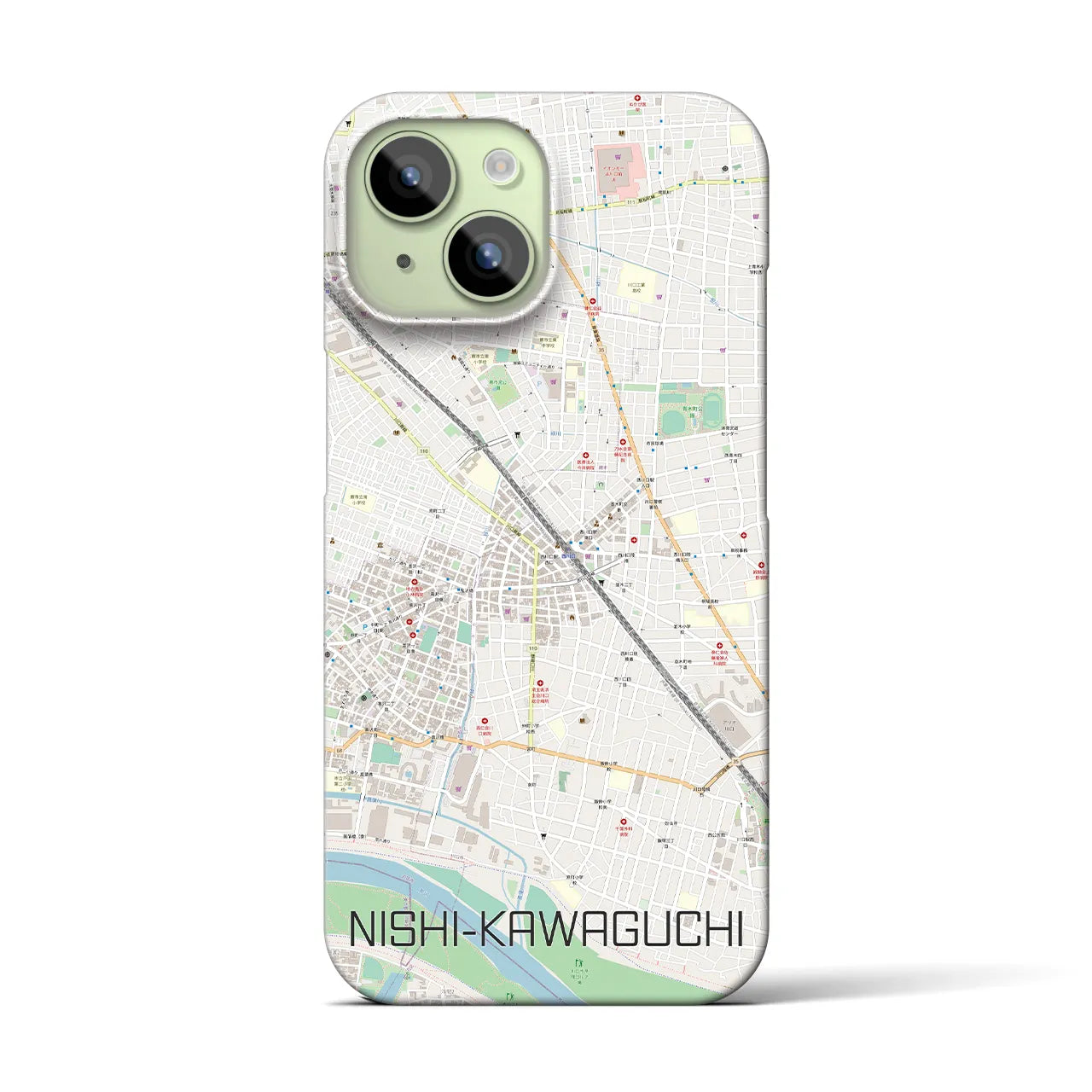 【西川口(埼玉県)】地図柄iPhoneケース(バックカバータイプ)