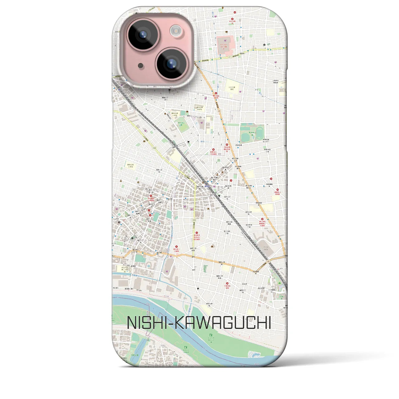 【西川口(埼玉県)】地図柄iPhoneケース(バックカバータイプ)