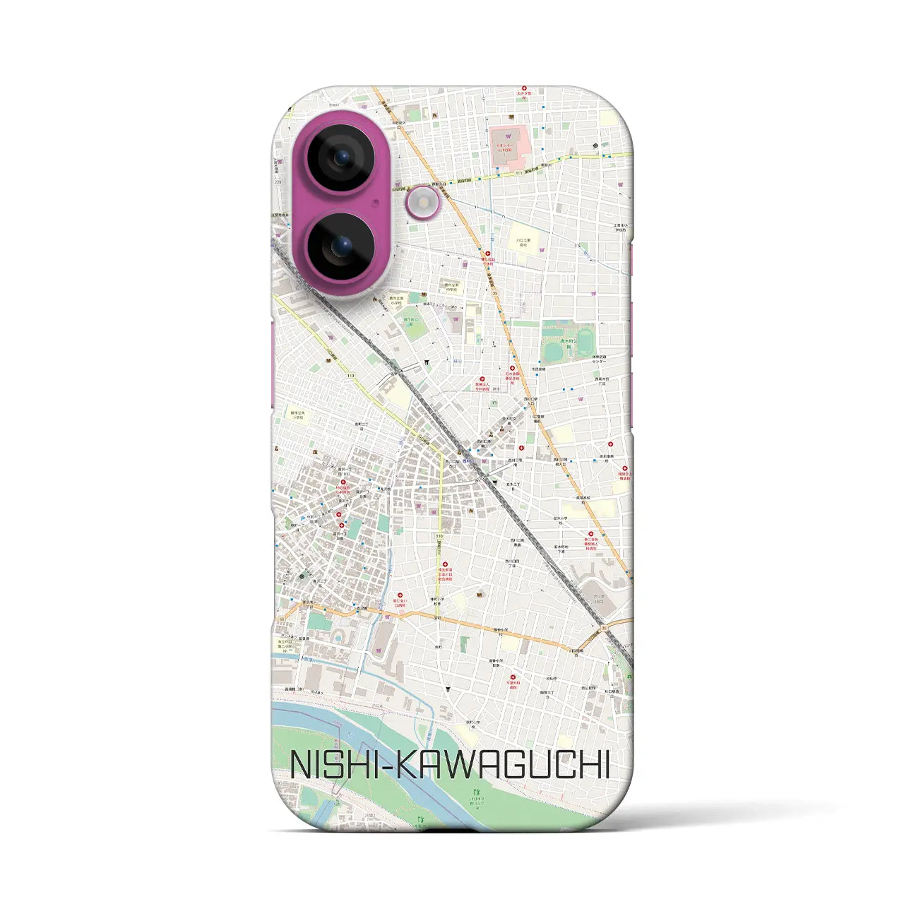 【西川口(埼玉県)】地図柄iPhoneケース(バックカバータイプ)