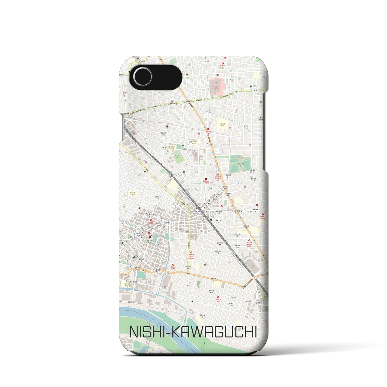 【西川口(埼玉県)】地図柄iPhoneケース(バックカバータイプ)