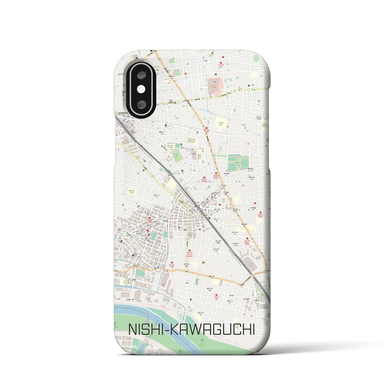 【西川口(埼玉県)】地図柄iPhoneケース(バックカバータイプ)