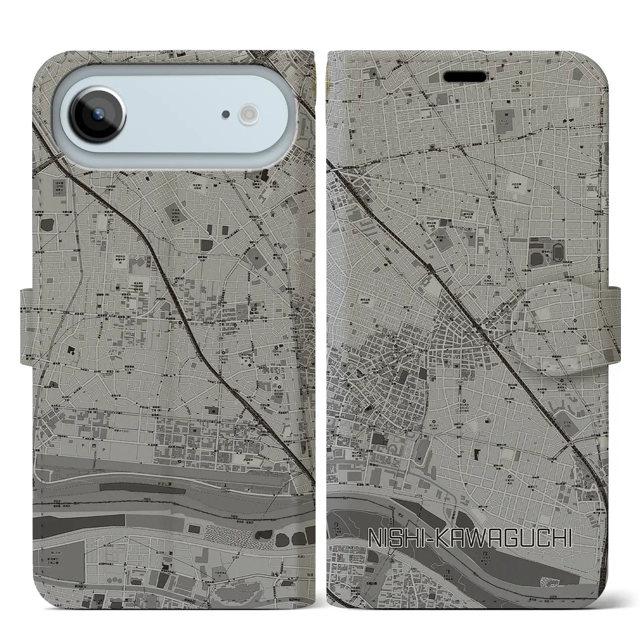 【西川口(埼玉県)】地図柄iPhoneケース(手帳タイプ)