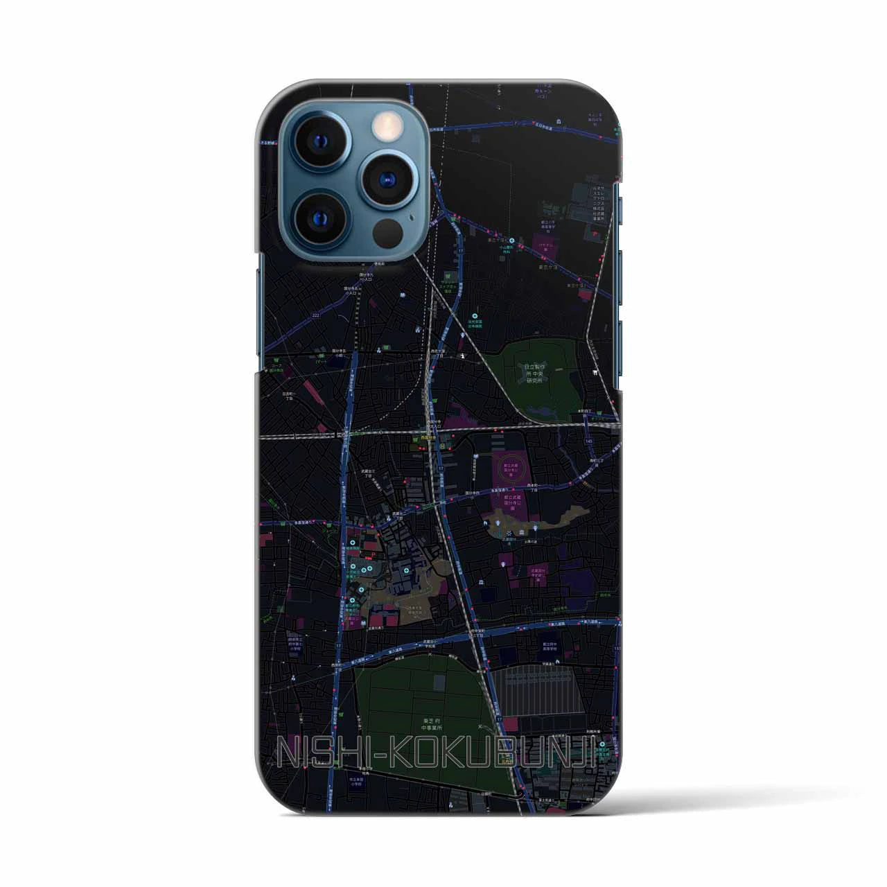 【西国分寺(東京都)】地図柄iPhoneケース(バックカバータイプ)