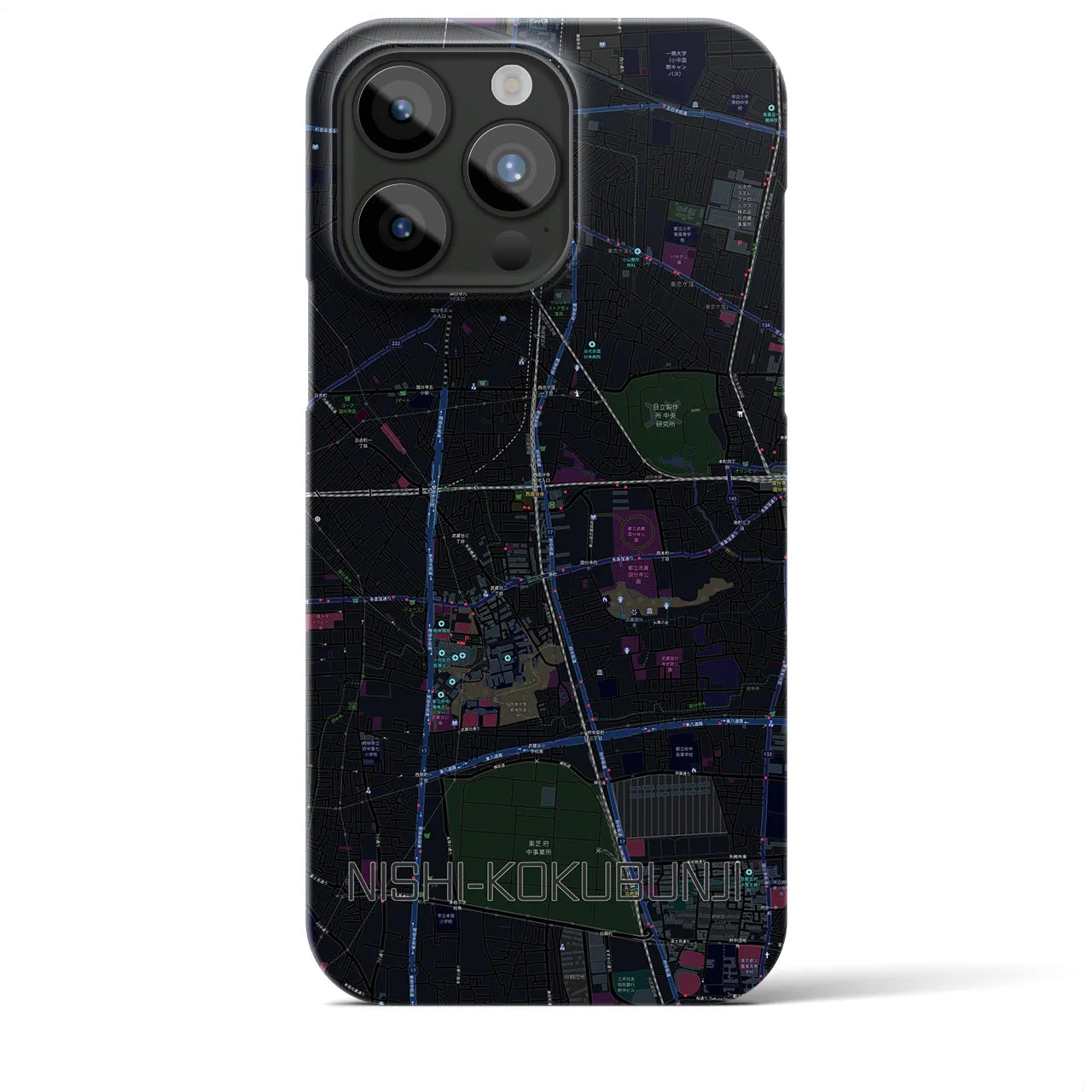 【西国分寺(東京都)】地図柄iPhoneケース(バックカバータイプ)