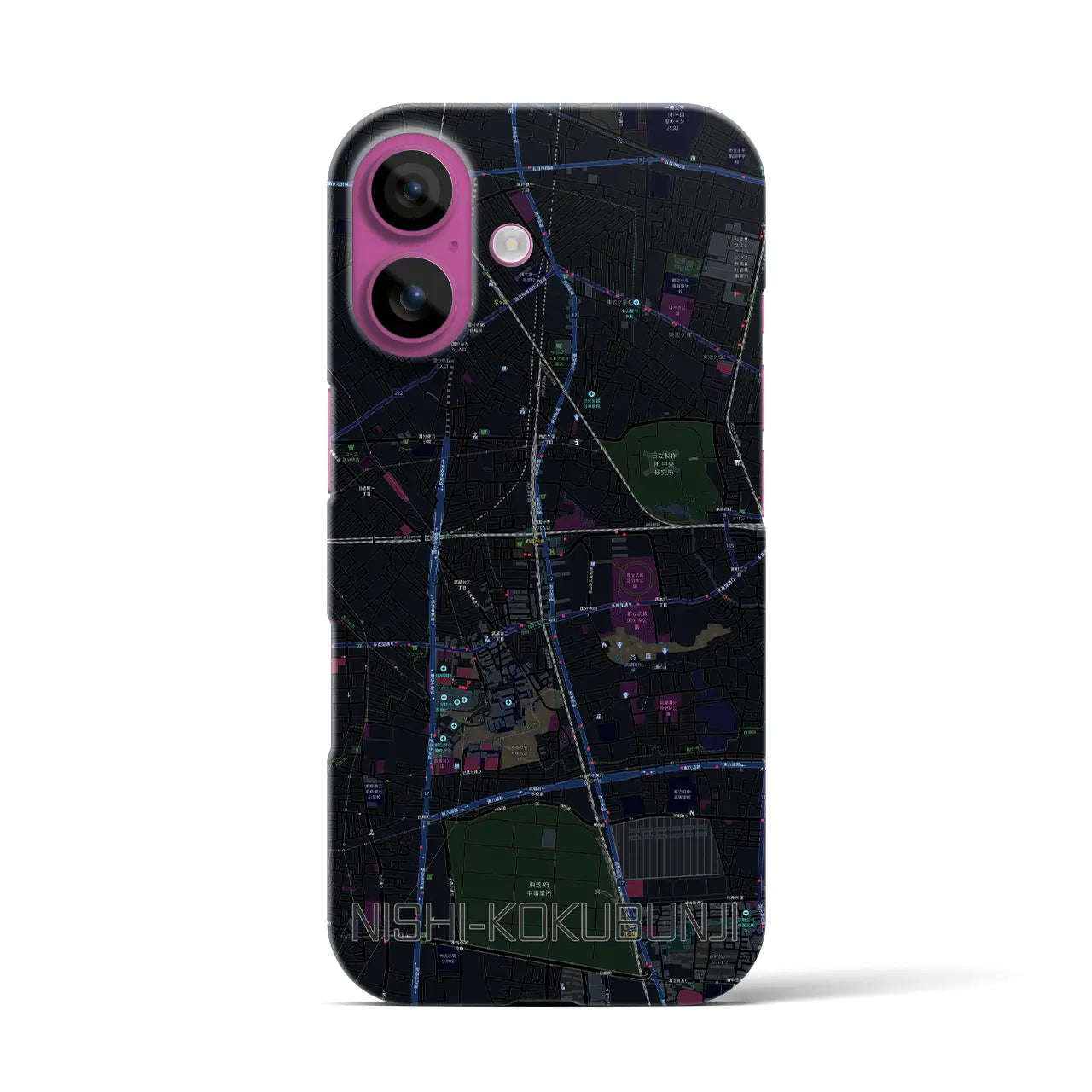 【西国分寺(東京都)】地図柄iPhoneケース(バックカバータイプ)