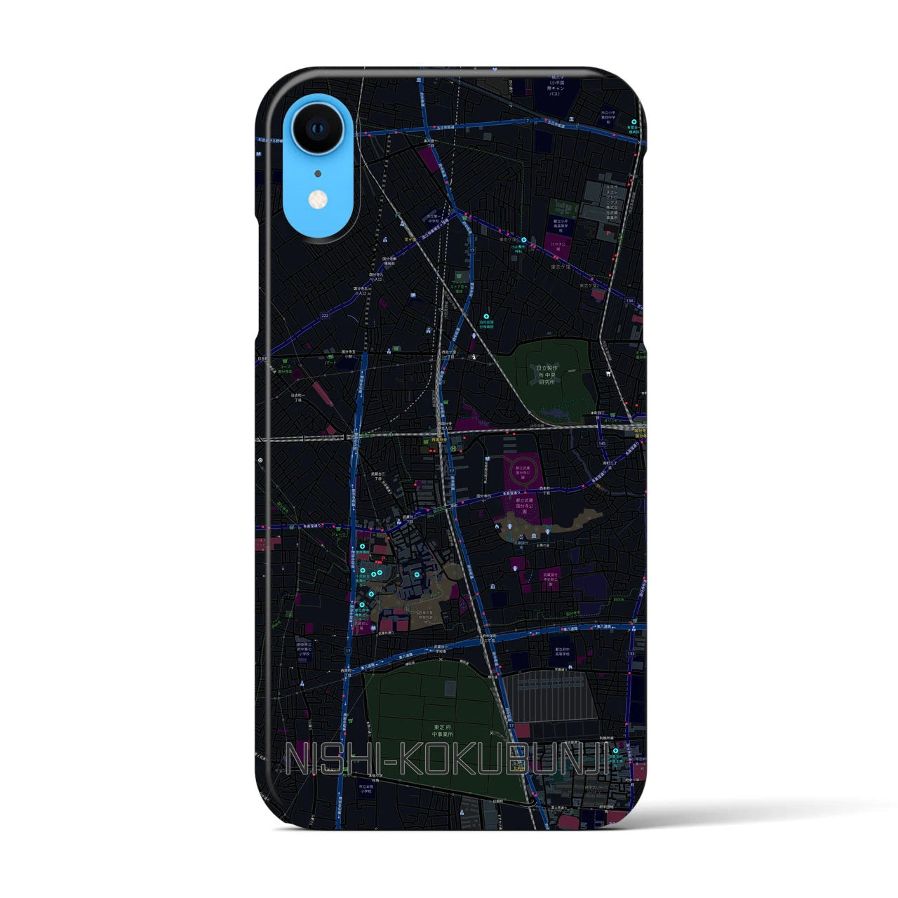 【西国分寺(東京都)】地図柄iPhoneケース(バックカバータイプ)