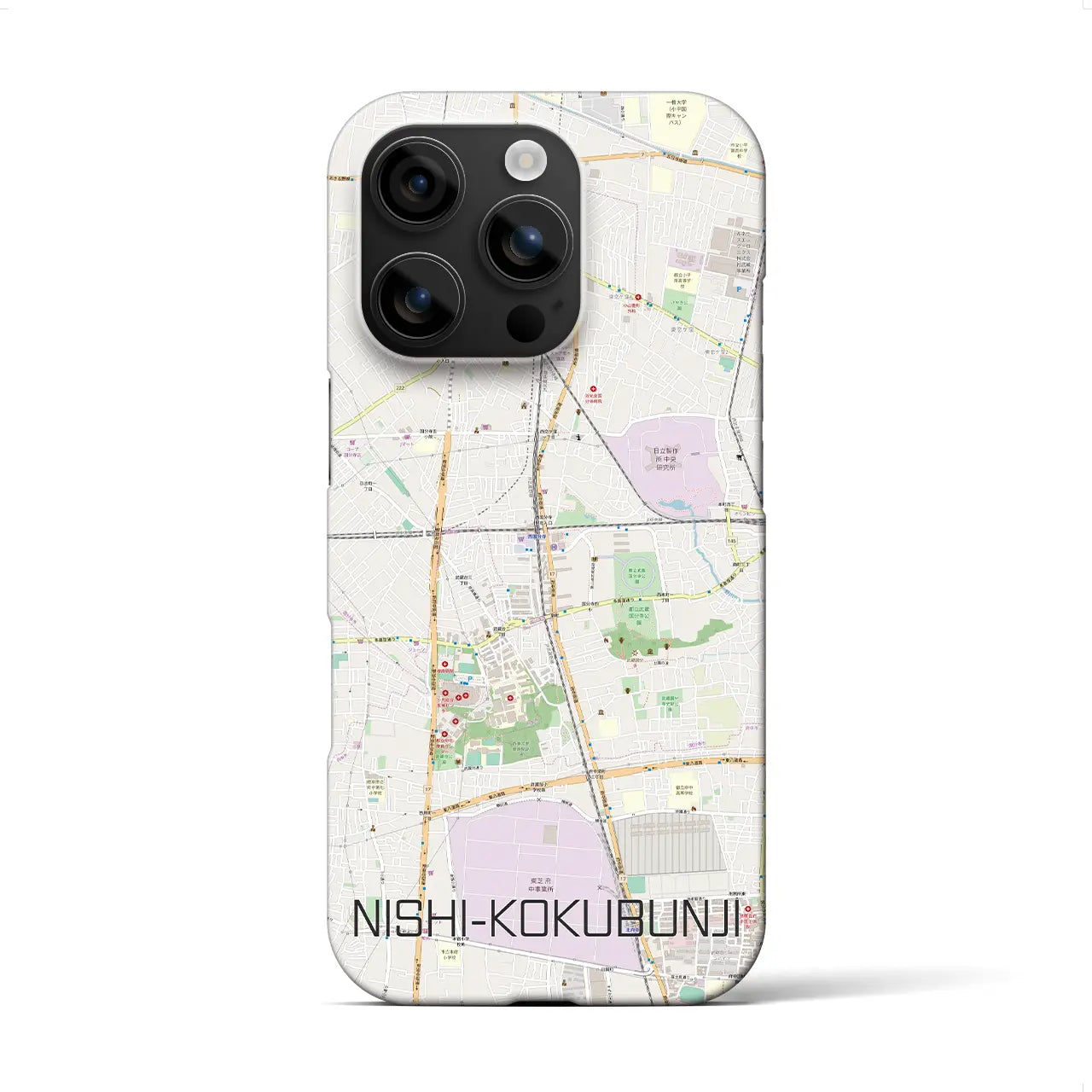 【西国分寺(東京都)】地図柄iPhoneケース(バックカバータイプ)