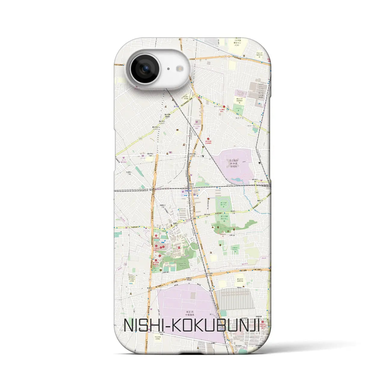 【西国分寺(東京都)】地図柄iPhoneケース(バックカバータイプ)
