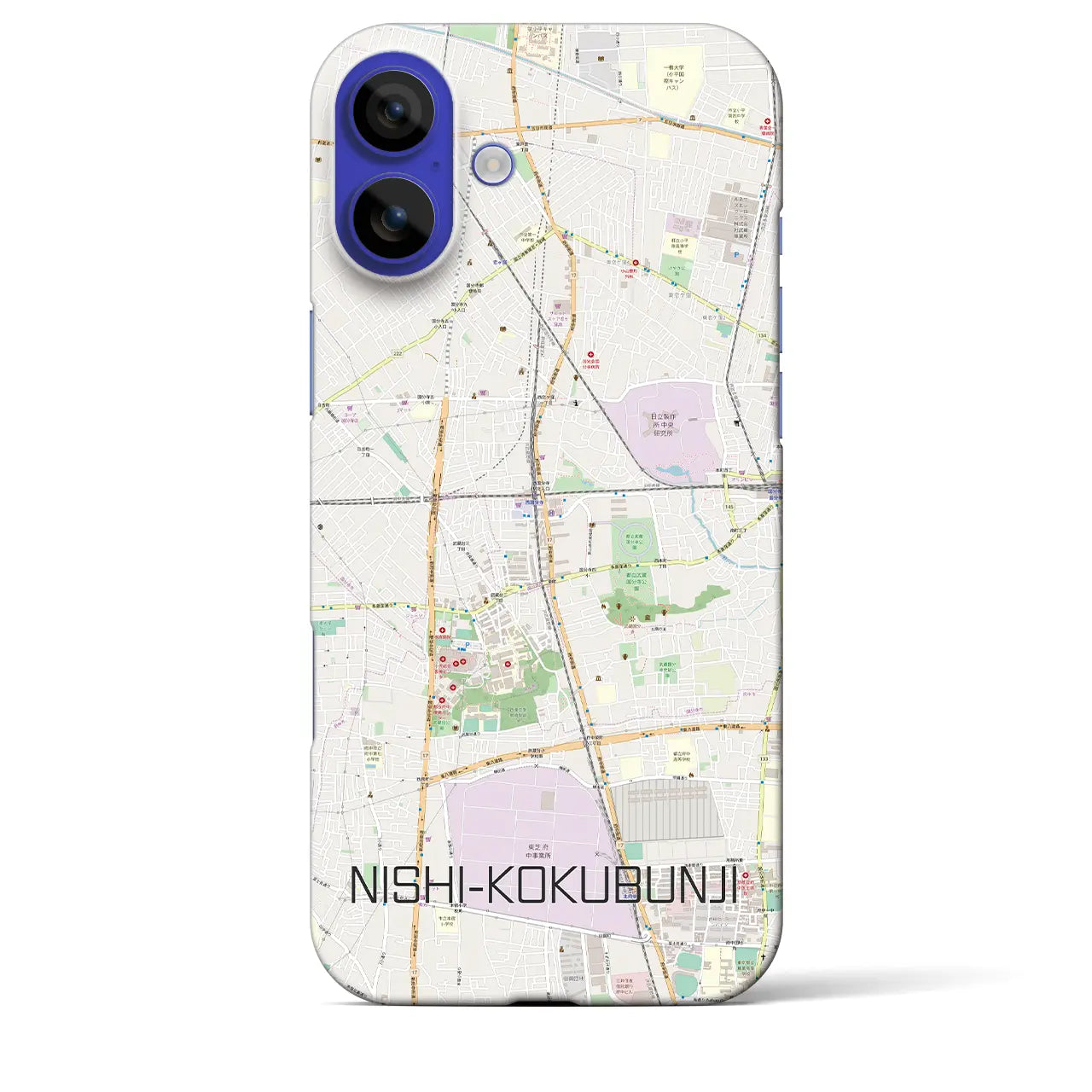 【西国分寺(東京都)】地図柄iPhoneケース(バックカバータイプ)ナチュラル・iPhone 16 Pro Max 用