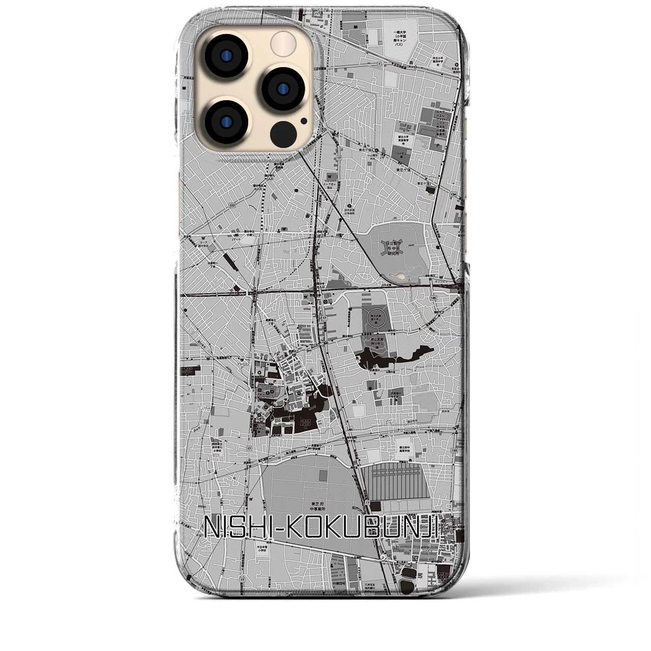 【西国分寺(東京都)】地図柄iPhoneケース(クリアタイプ)