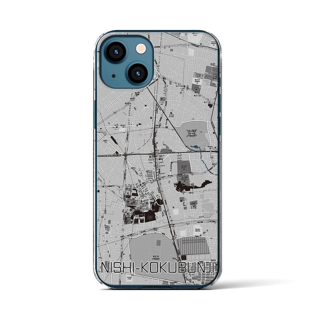 【西国分寺(東京都)】地図柄iPhoneケース(クリアタイプ)