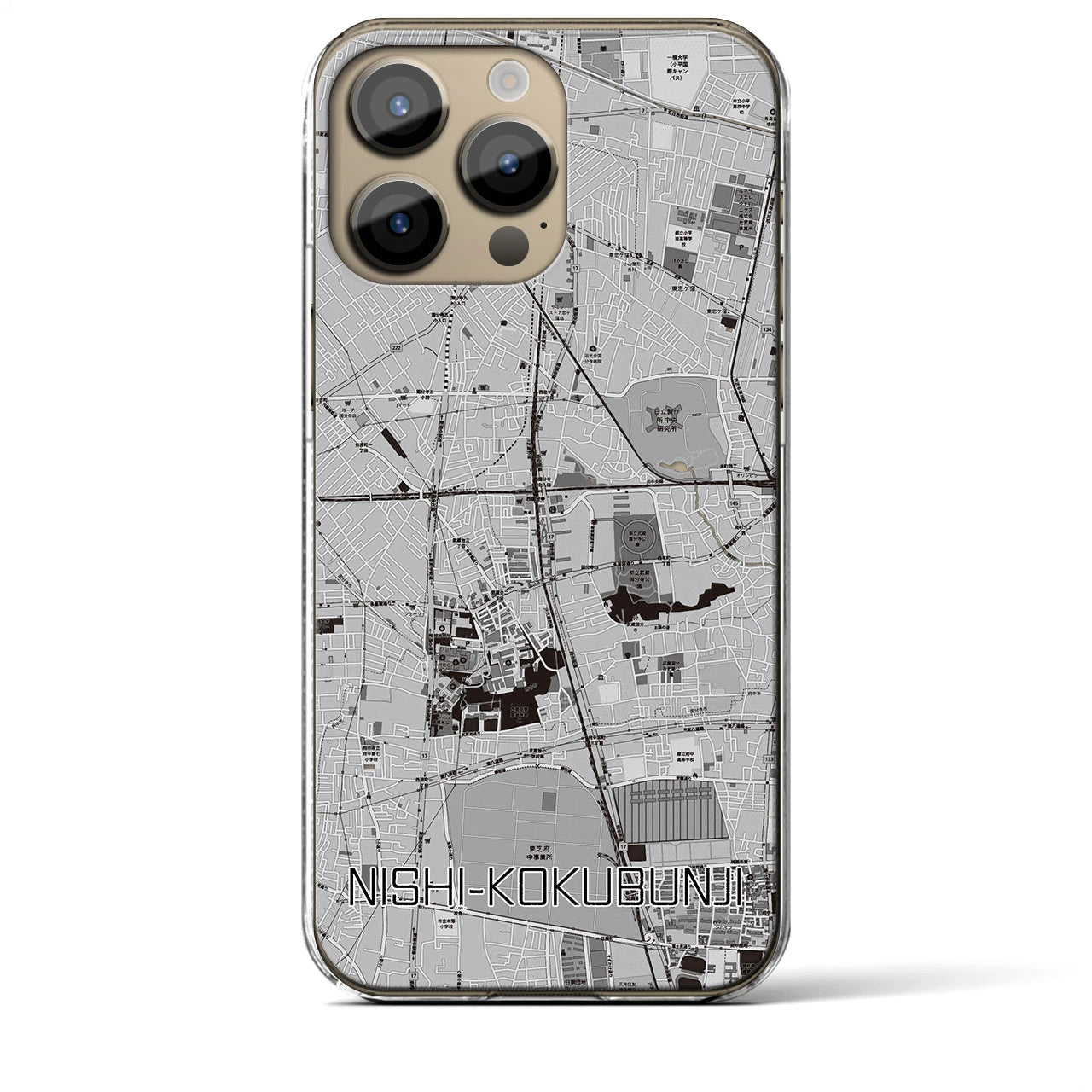 【西国分寺(東京都)】地図柄iPhoneケース(クリアタイプ)