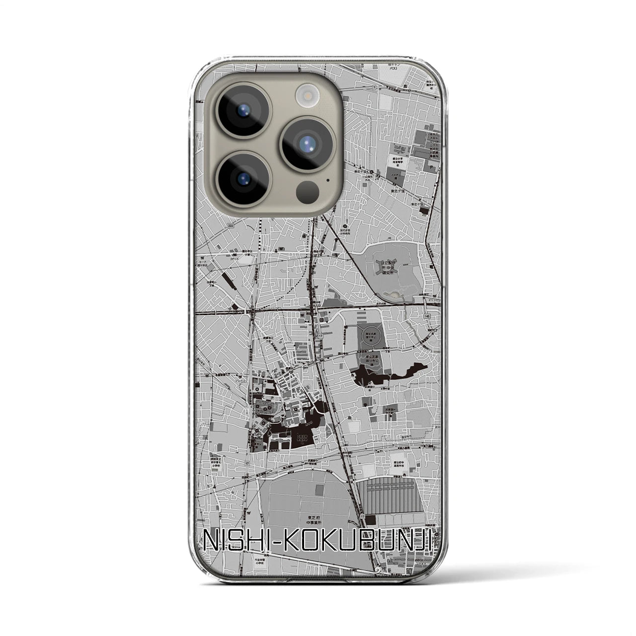 【西国分寺(東京都)】地図柄iPhoneケース(クリアタイプ)
