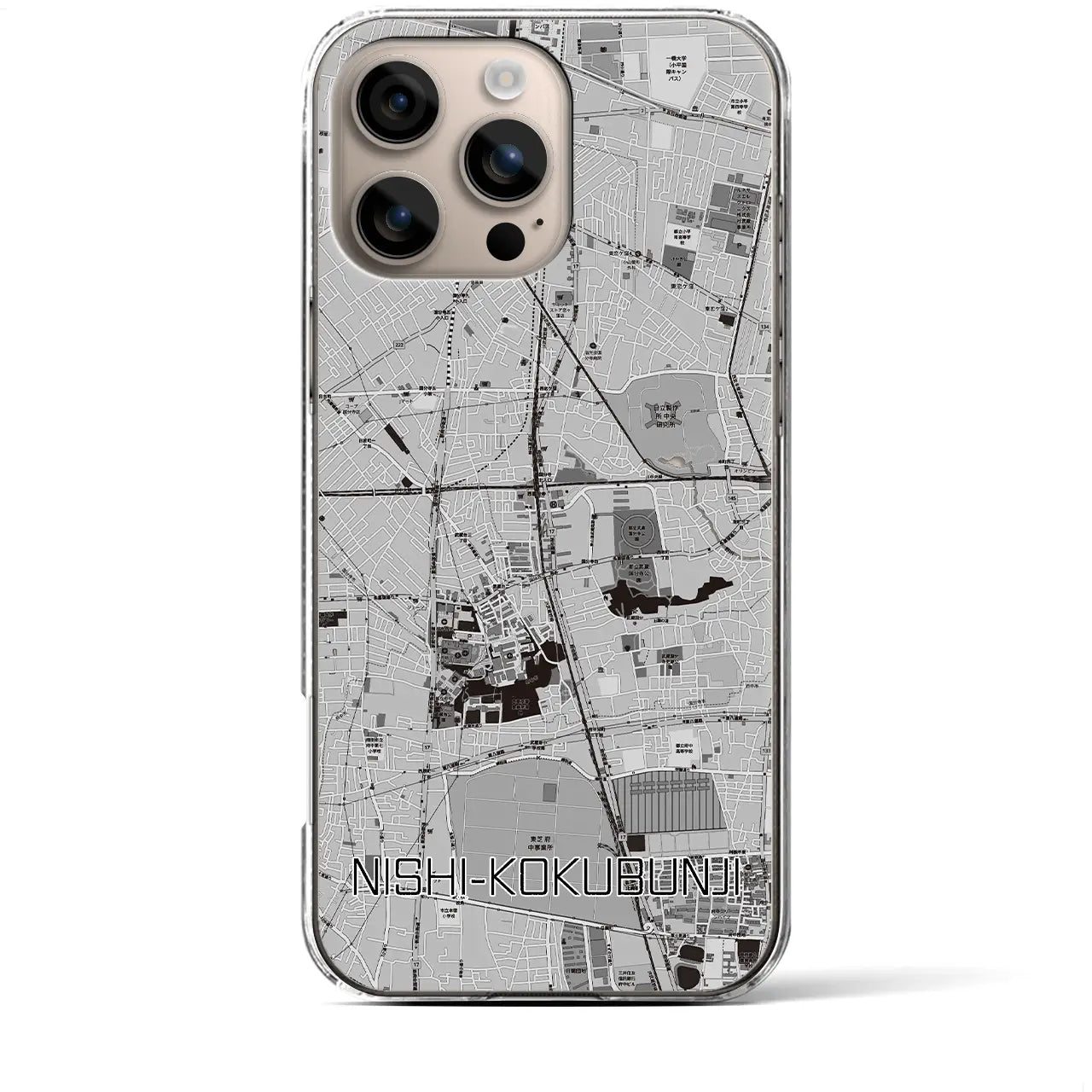 【西国分寺(東京都)】地図柄iPhoneケース(クリアタイプ)