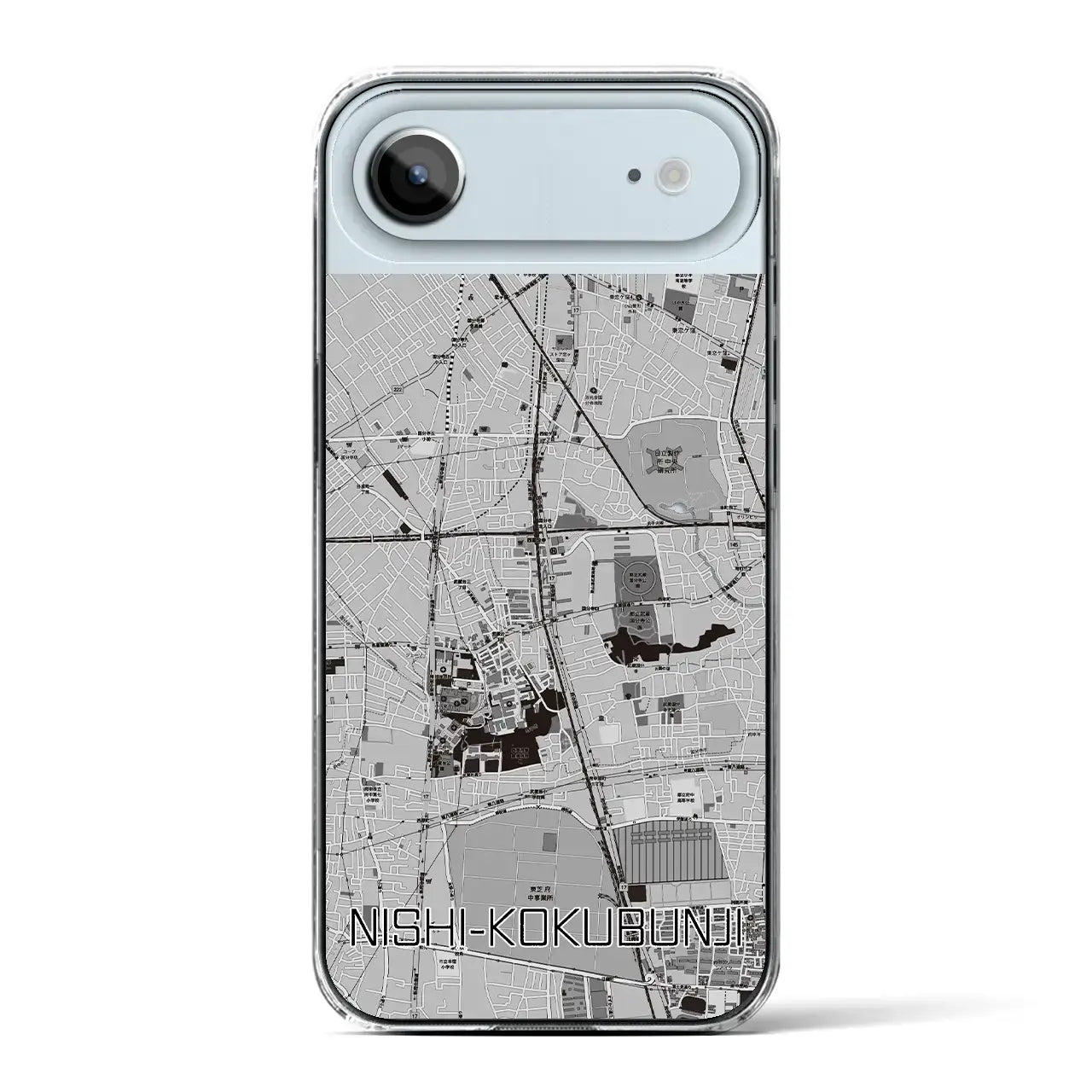 【西国分寺(東京都)】地図柄iPhoneケース(クリアタイプ)