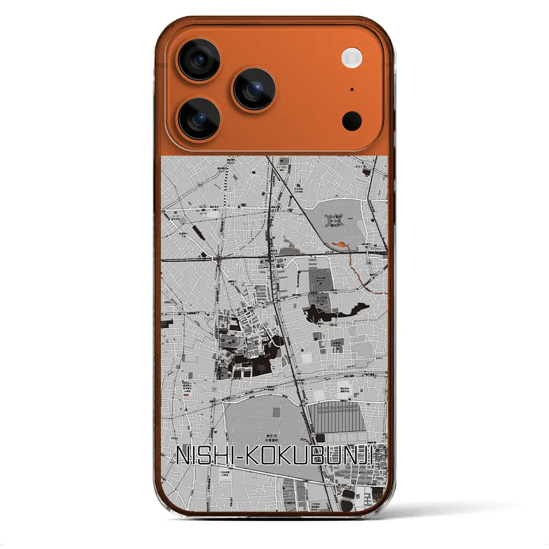 【西国分寺(東京都)】地図柄iPhoneケース(クリアタイプ)