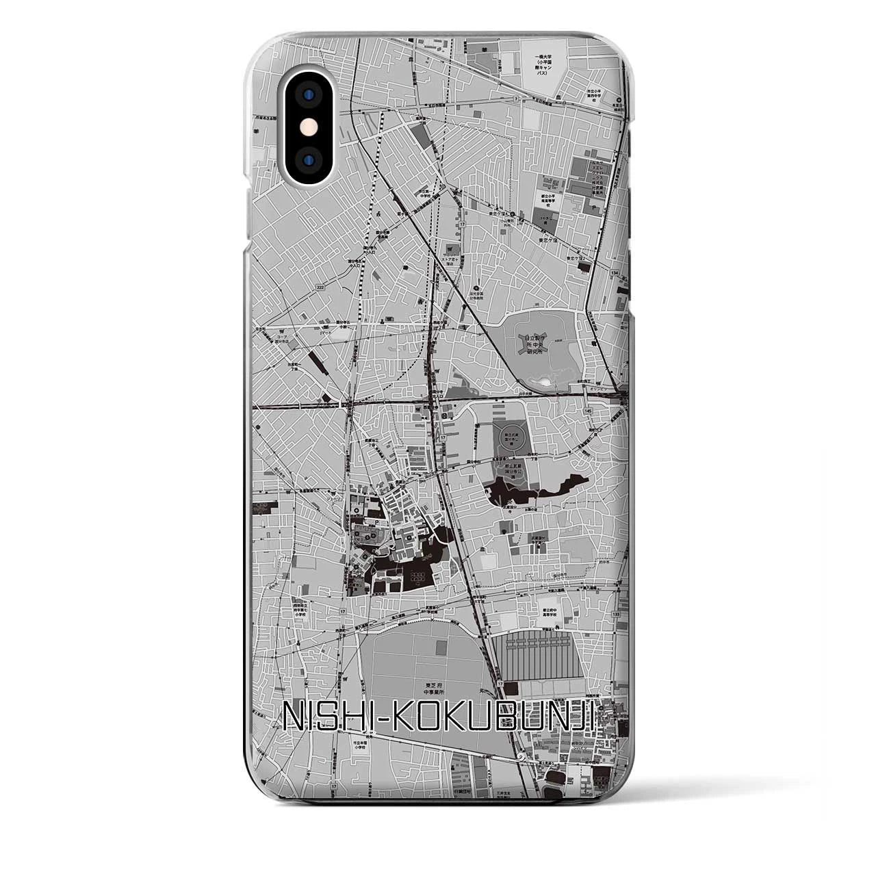 【西国分寺(東京都)】地図柄iPhoneケース(クリアタイプ)