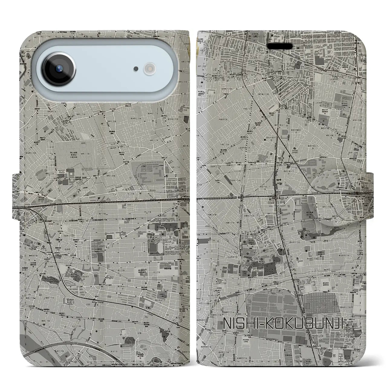 【西国分寺(東京都)】地図柄iPhoneケース(手帳タイプ)