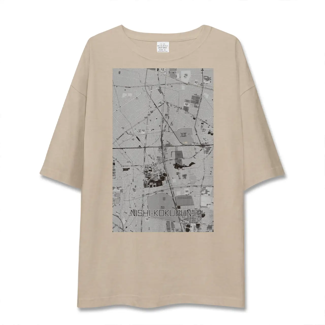 【西国分寺(東京都)】地図柄ビッグシルエットTシャツ