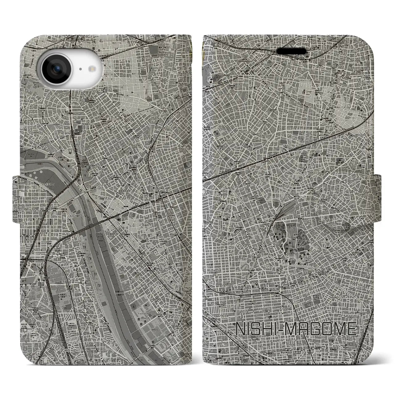 【西馬込(東京都)】地図柄iPhoneケース(手帳タイプ)