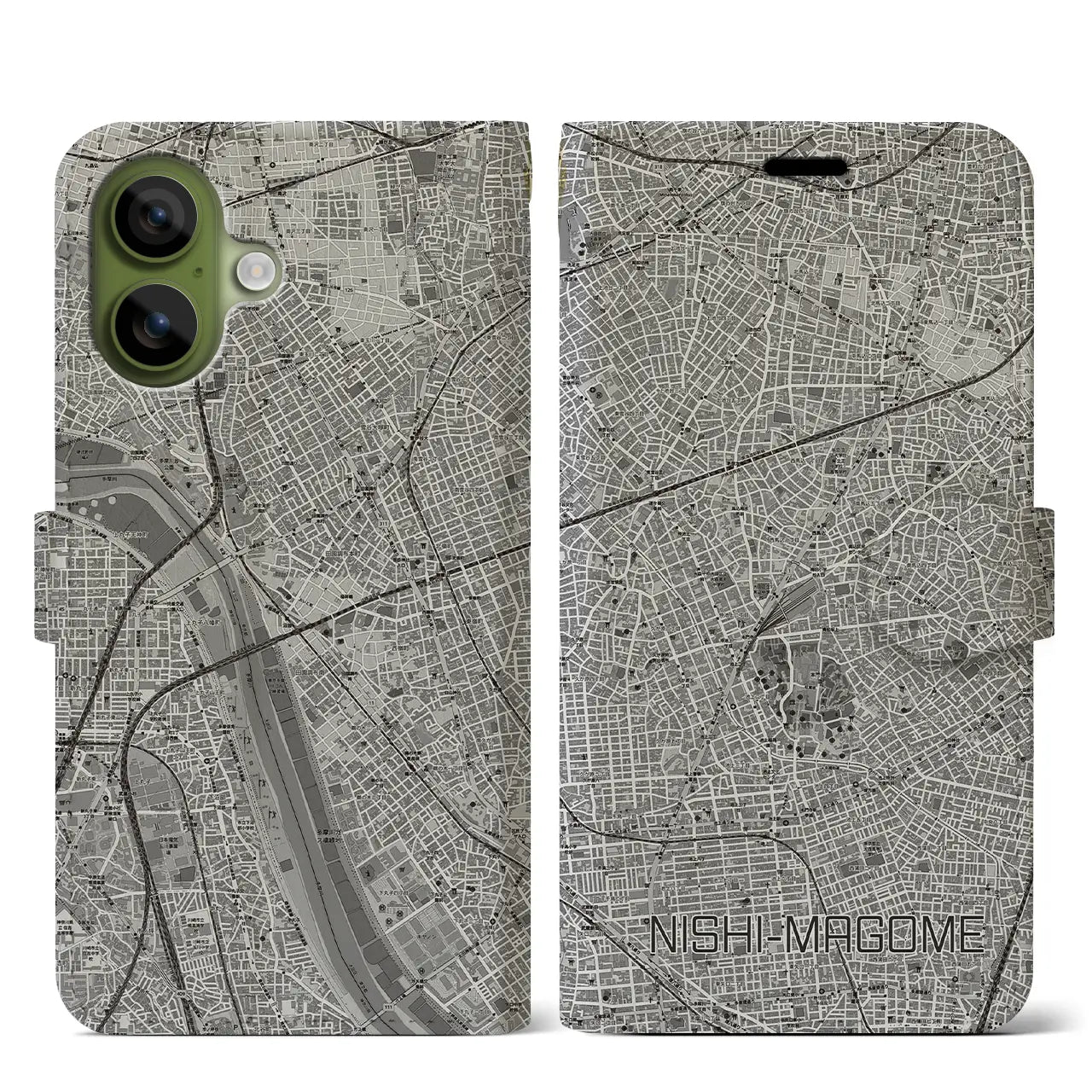 【西馬込(東京都)】地図柄iPhoneケース(手帳タイプ)