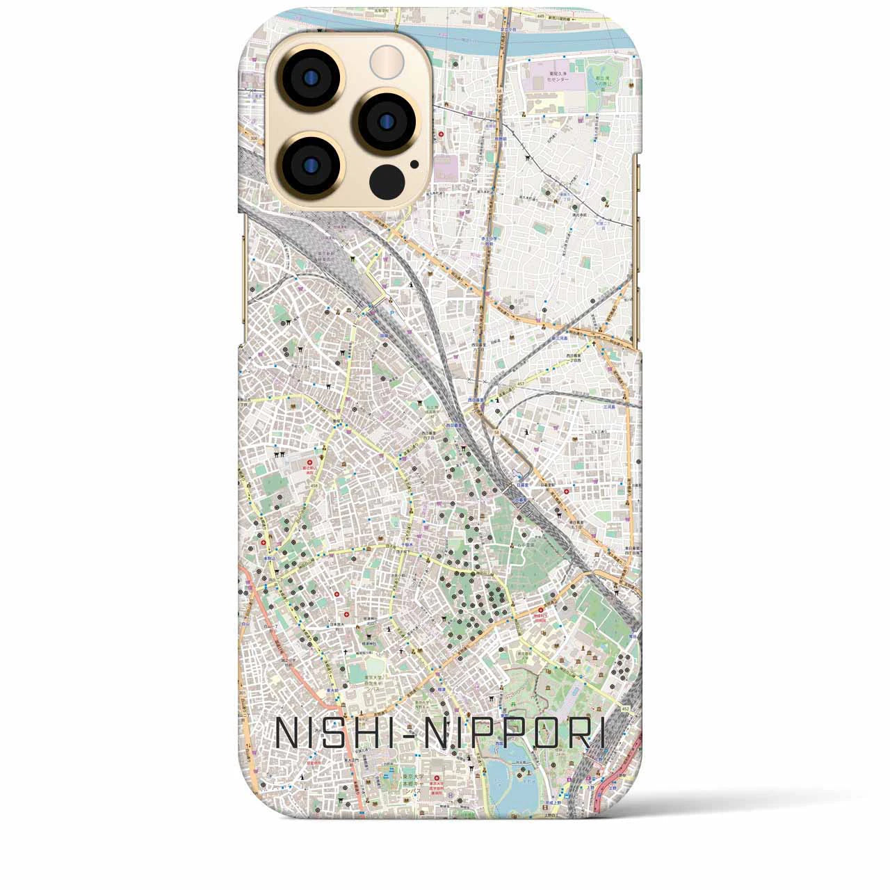 【西日暮里(東京都)】地図柄iPhoneケース(バックカバータイプ)