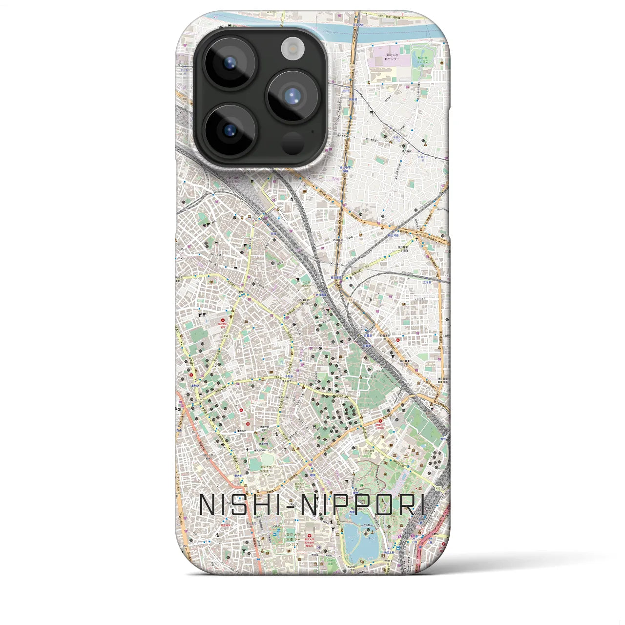 【西日暮里(東京都)】地図柄iPhoneケース(バックカバータイプ)