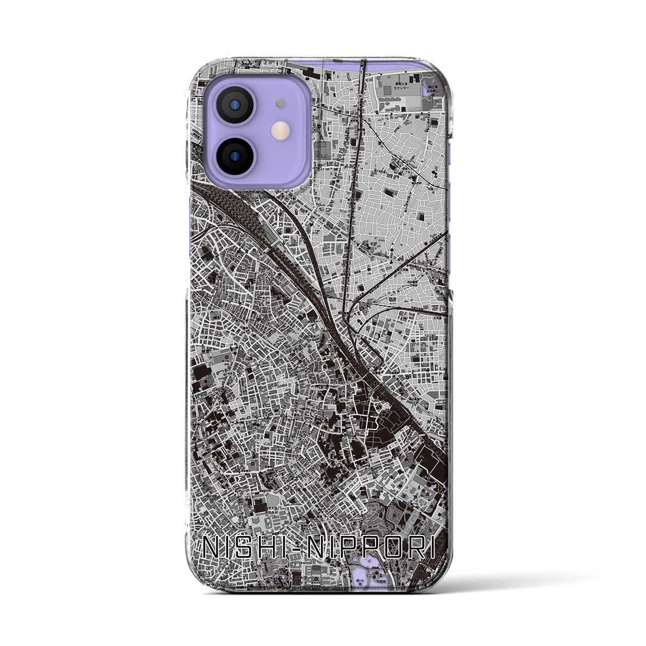 【西日暮里(東京都)】地図柄iPhoneケース(クリアタイプ)