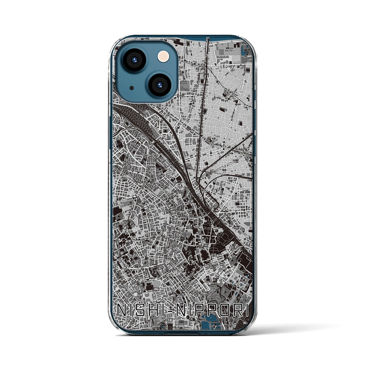 【西日暮里(東京都)】地図柄iPhoneケース(クリアタイプ)