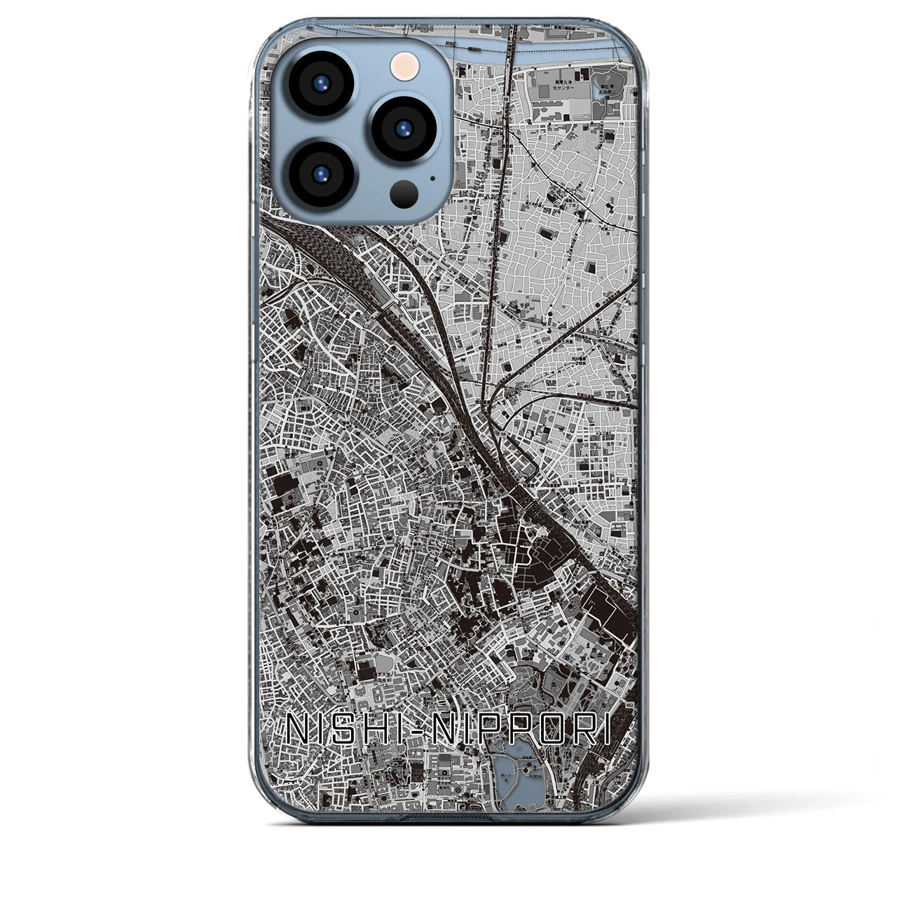 【西日暮里(東京都)】地図柄iPhoneケース(クリアタイプ)