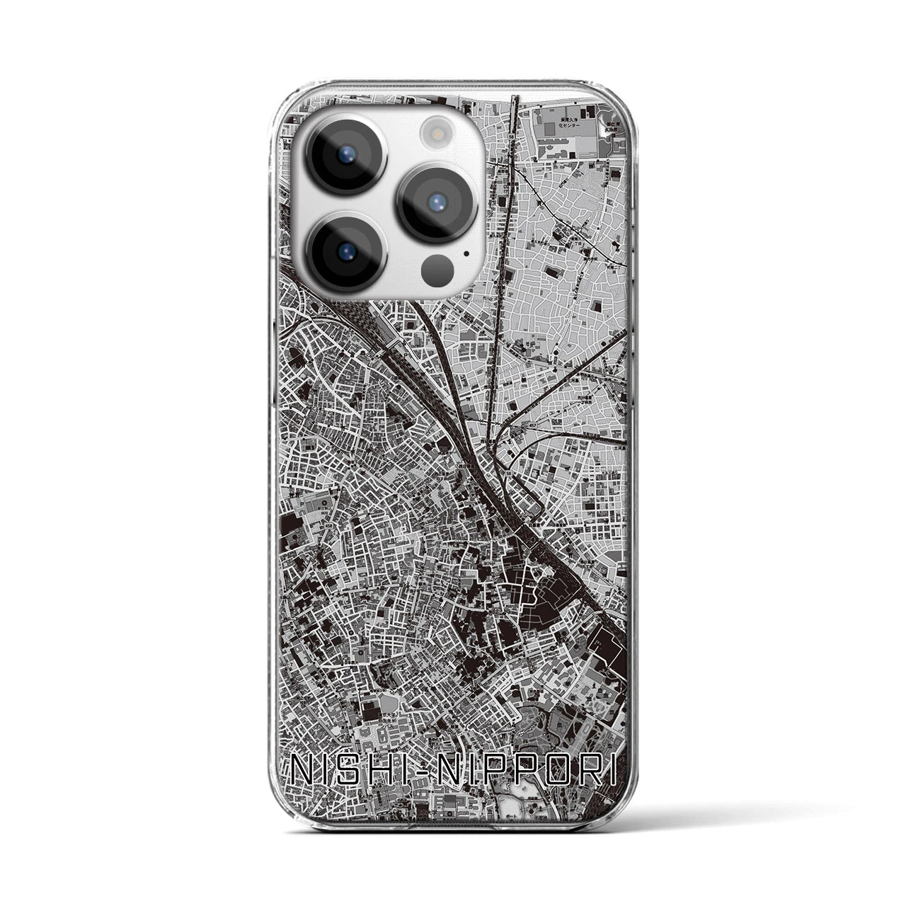 【西日暮里(東京都)】地図柄iPhoneケース(クリアタイプ)