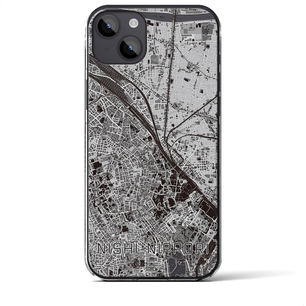 【西日暮里(東京都)】地図柄iPhoneケース(クリアタイプ)