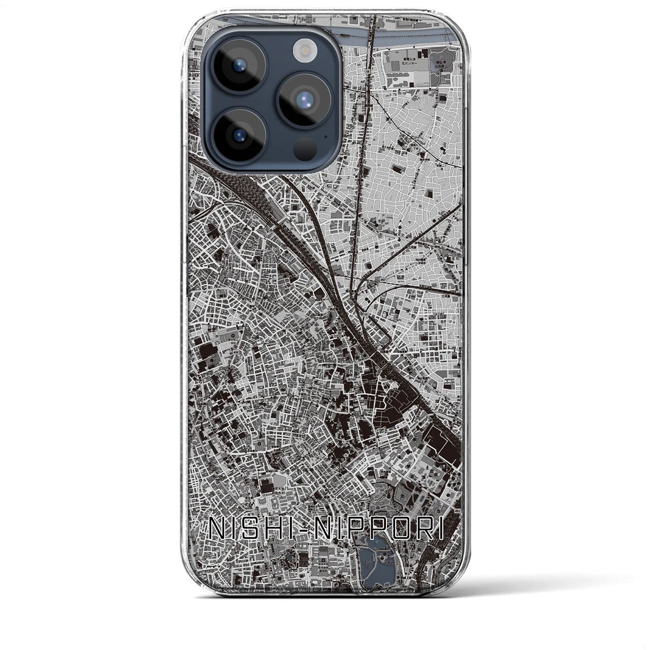 【西日暮里(東京都)】地図柄iPhoneケース(クリアタイプ)