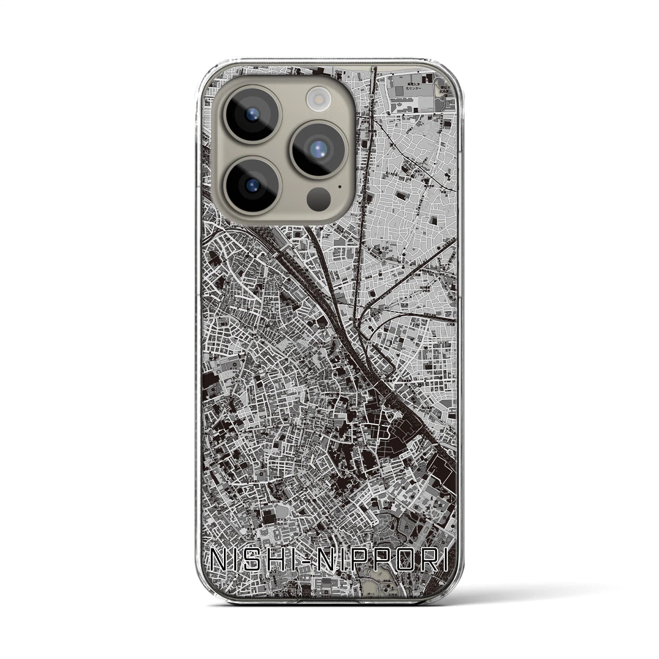 【西日暮里(東京都)】地図柄iPhoneケース(クリアタイプ)
