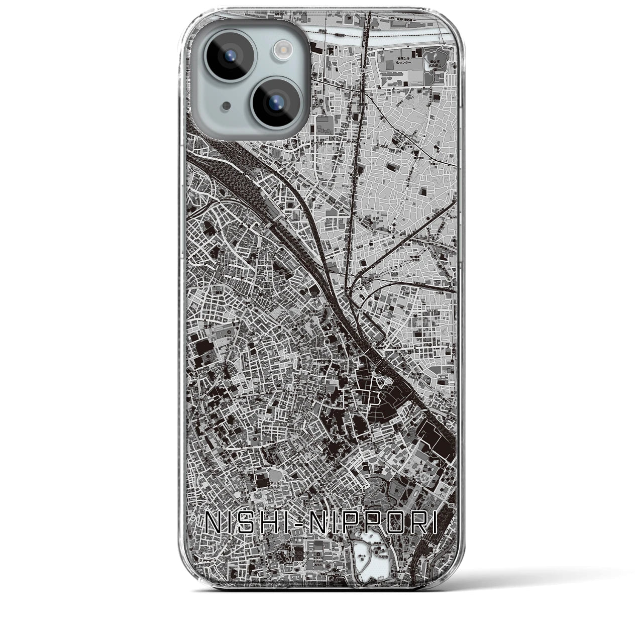 【西日暮里(東京都)】地図柄iPhoneケース(クリアタイプ)