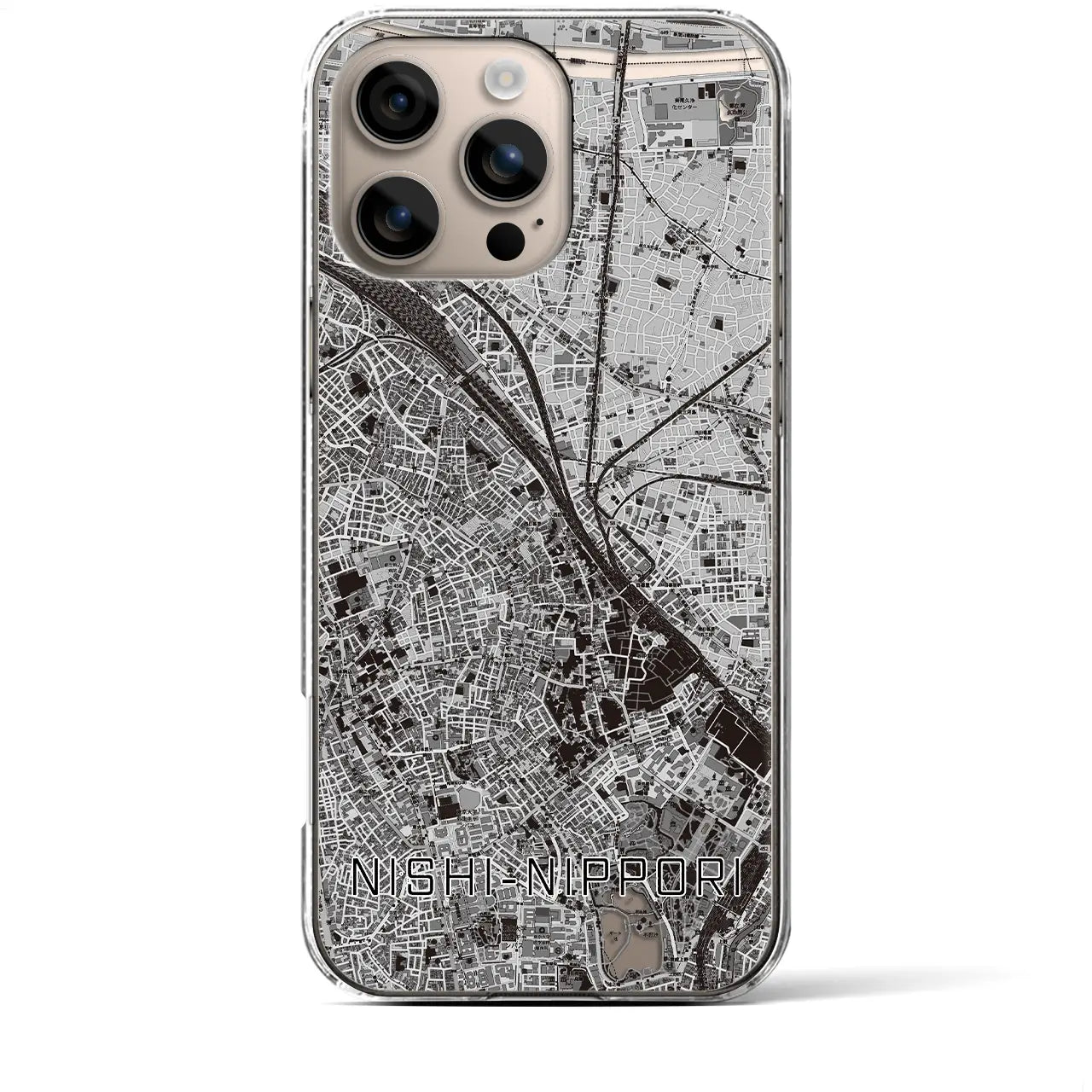 【西日暮里(東京都)】地図柄iPhoneケース(クリアタイプ)