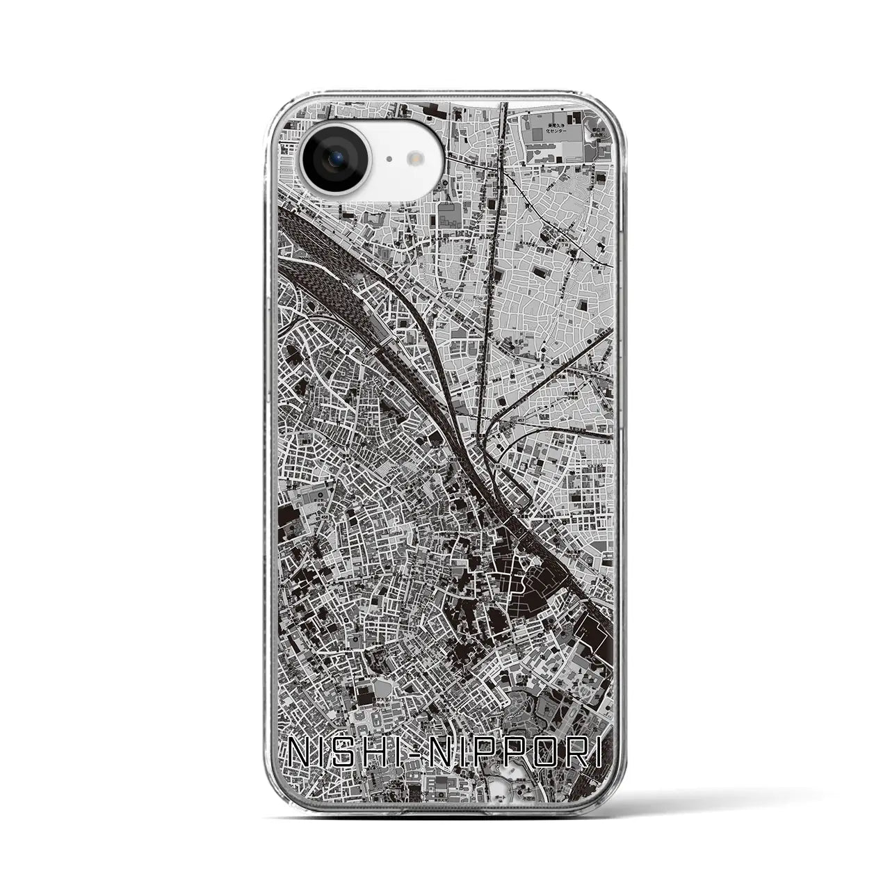 【西日暮里(東京都)】地図柄iPhoneケース(クリアタイプ)