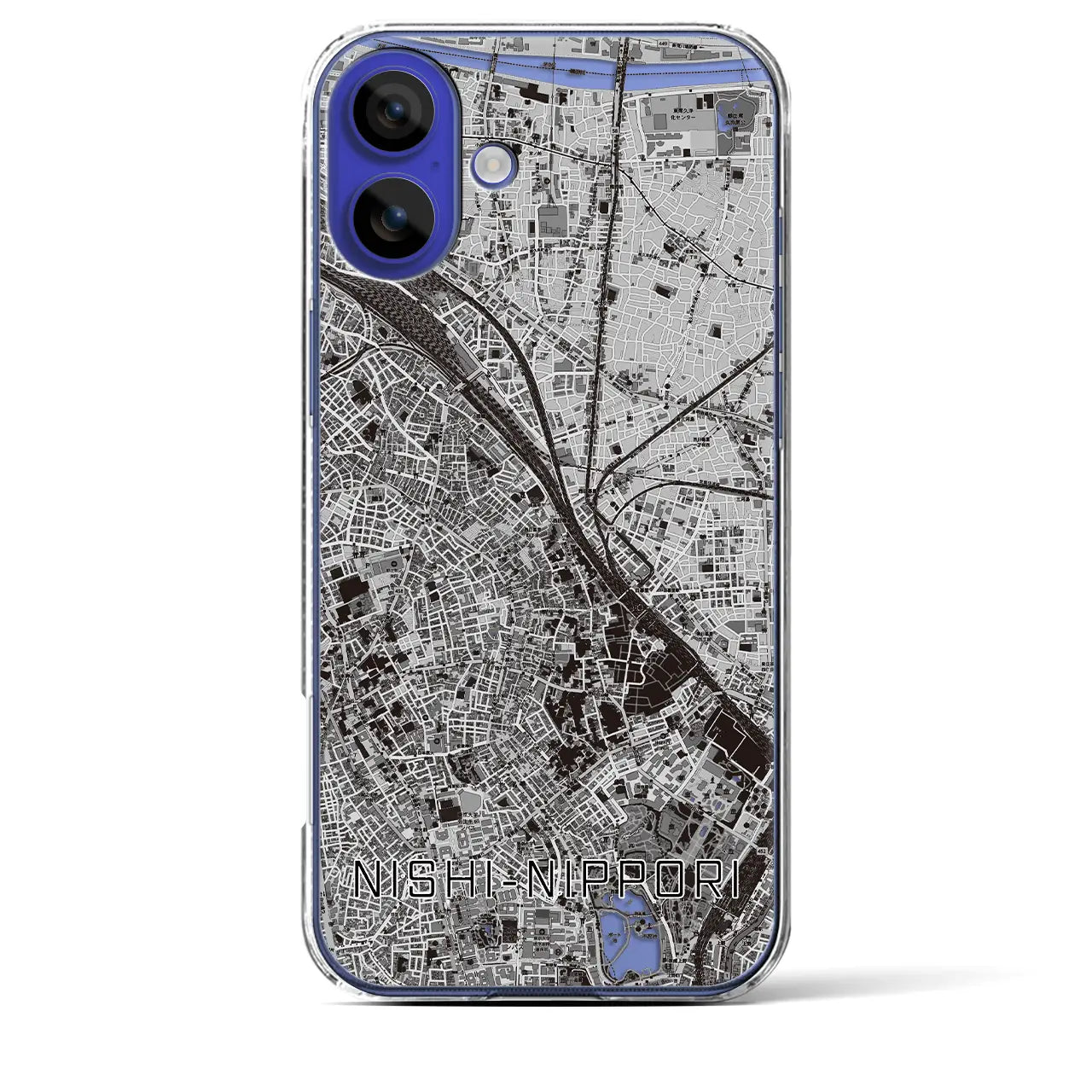 【西日暮里(東京都)】地図柄iPhoneケース(クリアタイプ)